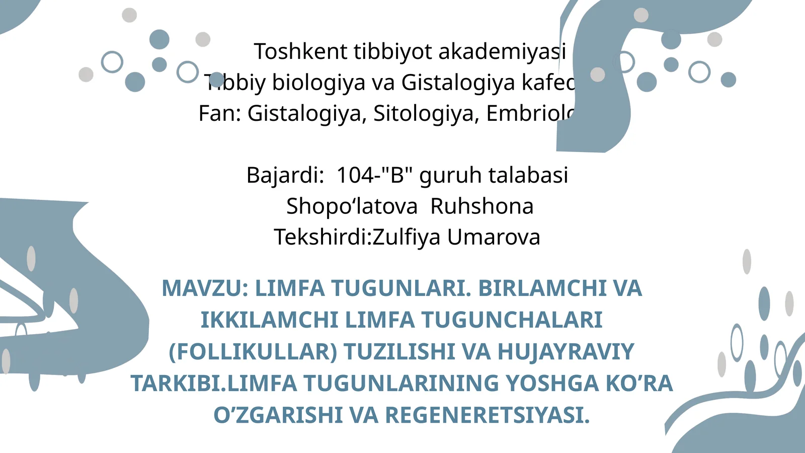 LIMFA TUGUNLARI. BIRLAMCHI VA IKKILAMCHI LIMFA TUGUNCHALARI (FOLLIKULLAR) TUZILISHI VA HUJAYRAVIY TARKIBI