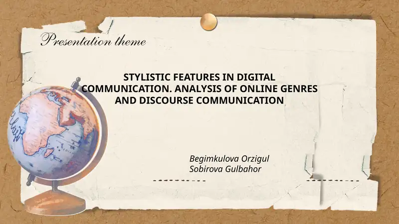 ANALYSIS OF ONLINE GENRES AND DISCOURSE COMMUNICATION