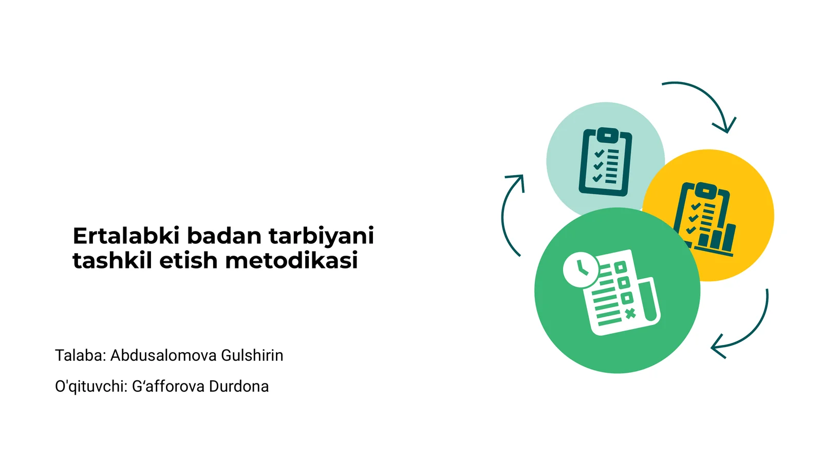Ertalabki badan tarbiyani tashkil etish metodikasi