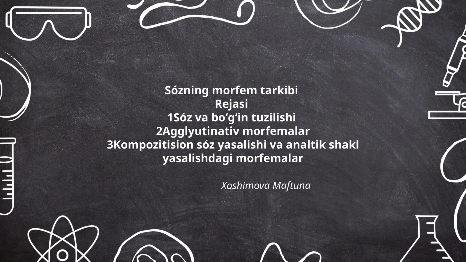 Sózning morfem tarkibi Rejasi