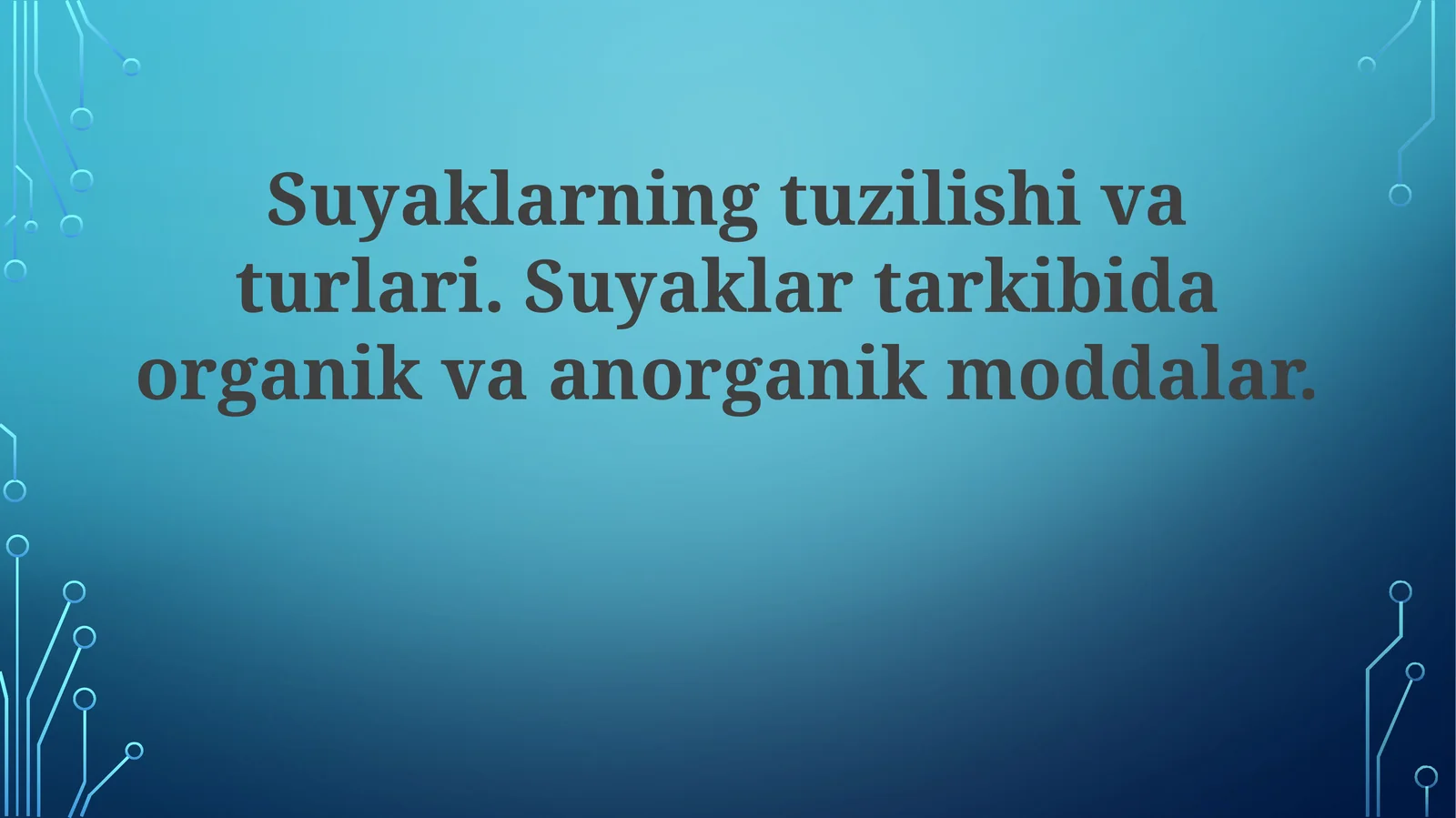 Suyaklarning tuzilishi va turlari