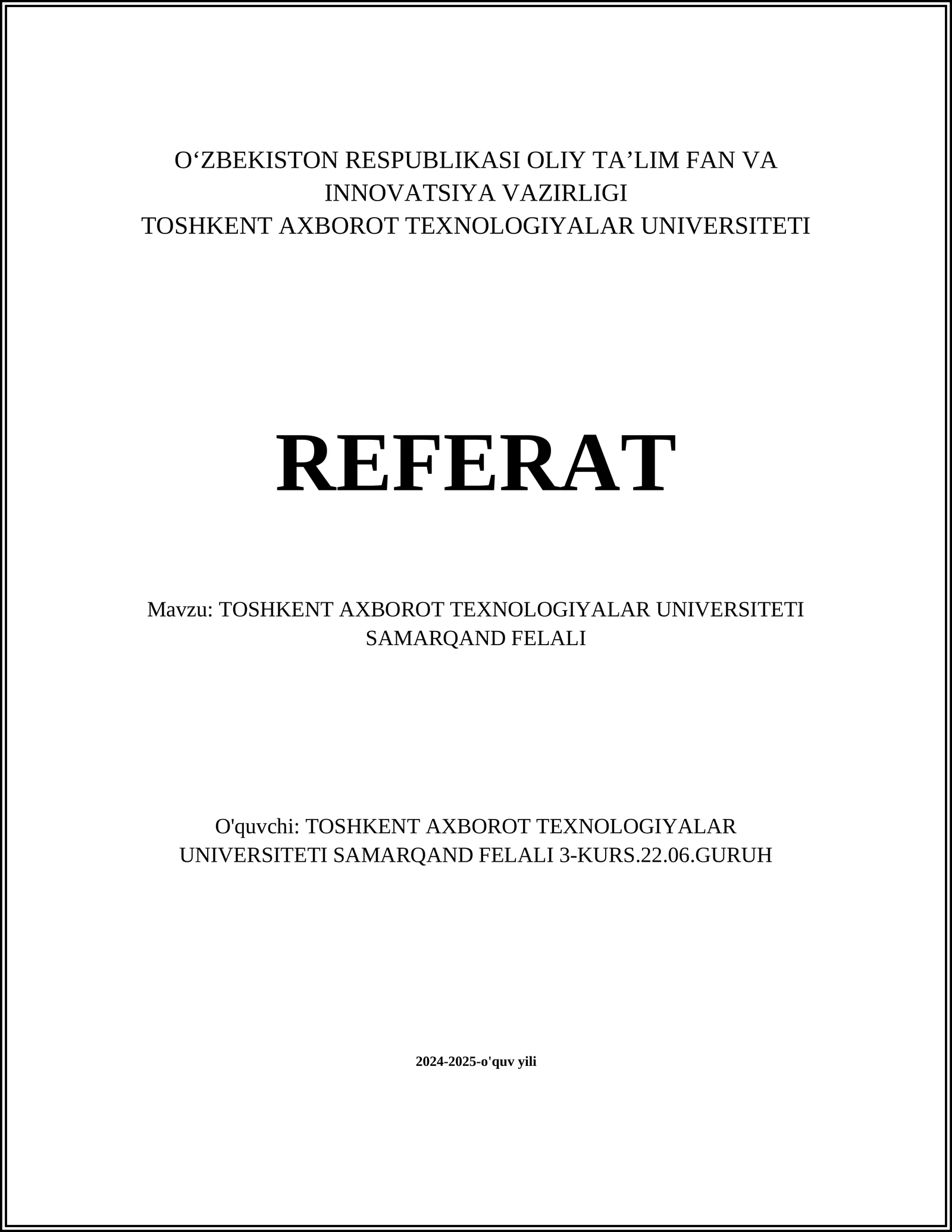 TATU Samarqand Filiali Tarixi