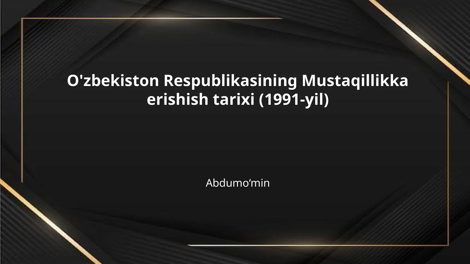 O'zbekiston Respublikasining Mustaqillikka erishish tarixi (1991-yil)