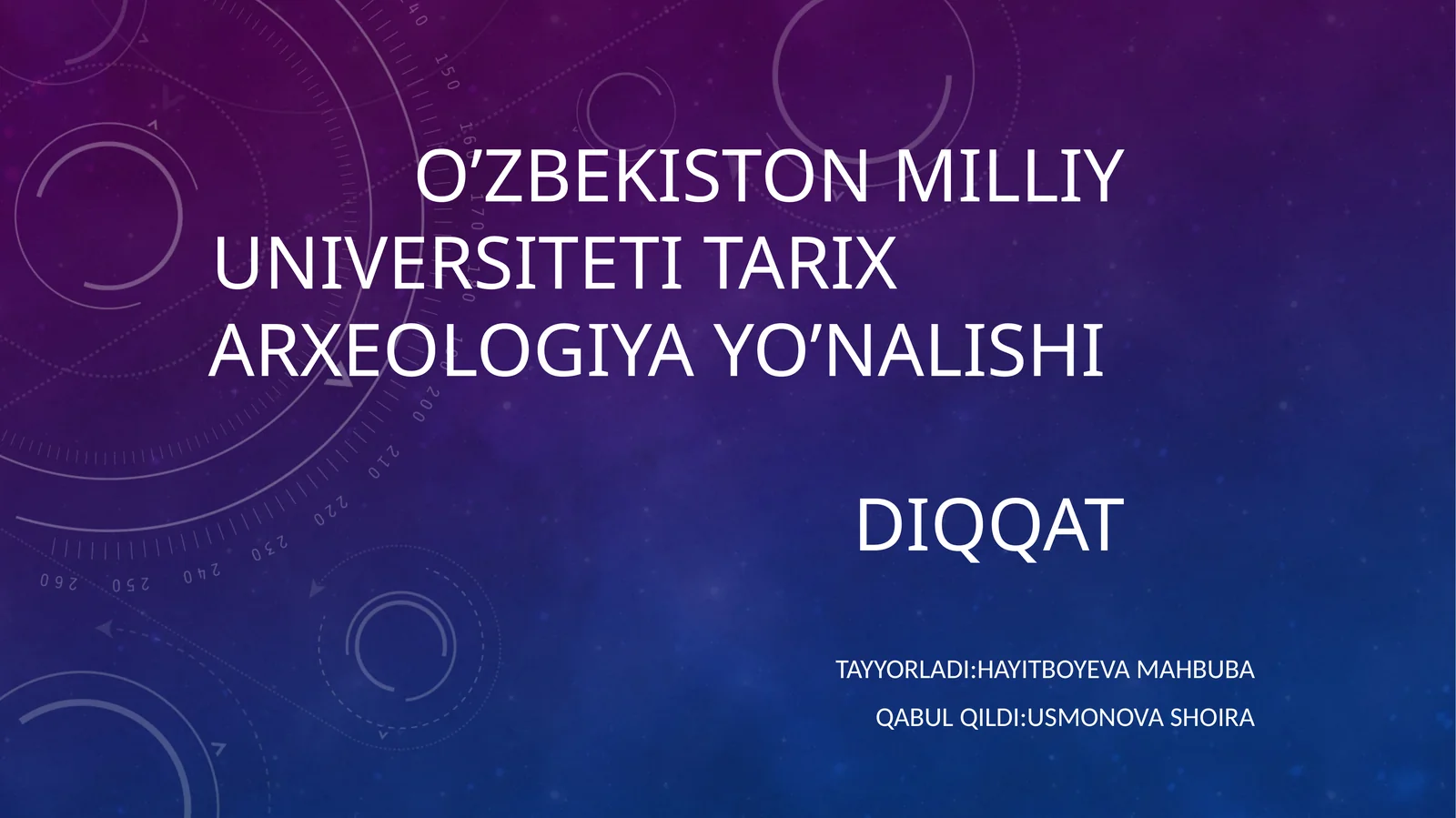 TarixArxeologiya yo'nalishi