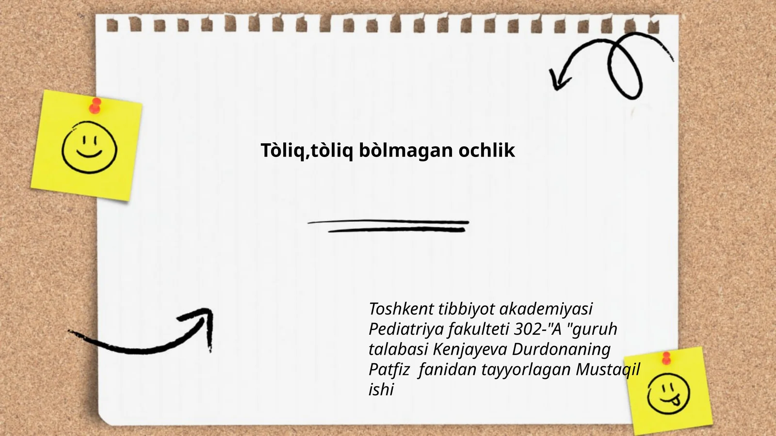 To'liq, to'liq bo'lmagan ochlik