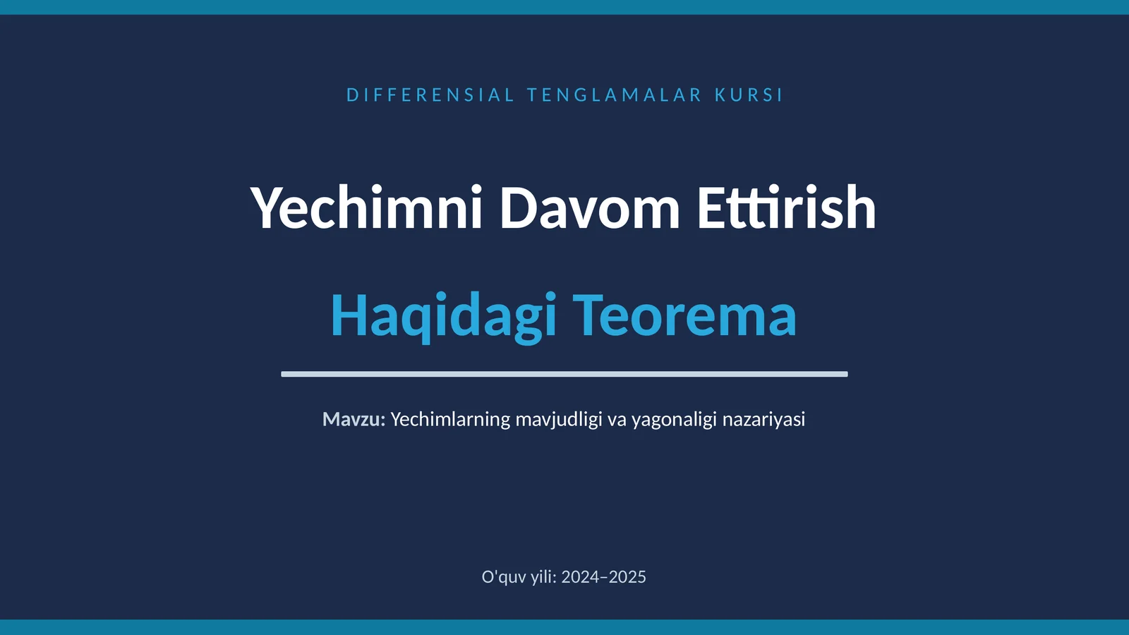 DIFFERENSIAL TENGLAMALAR KURSI