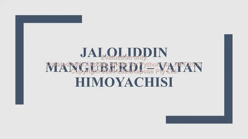 Jaloliddin Manguberdi Vatan himoyachis