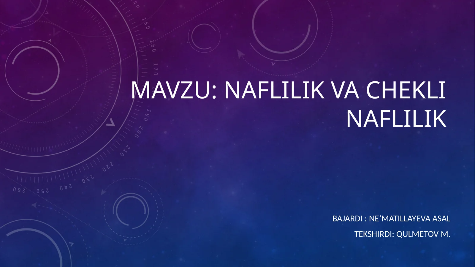 naflilik va cheklinaflilik