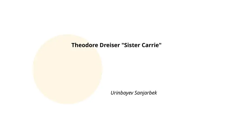 Theodore Dreiser "Sister Carrie"