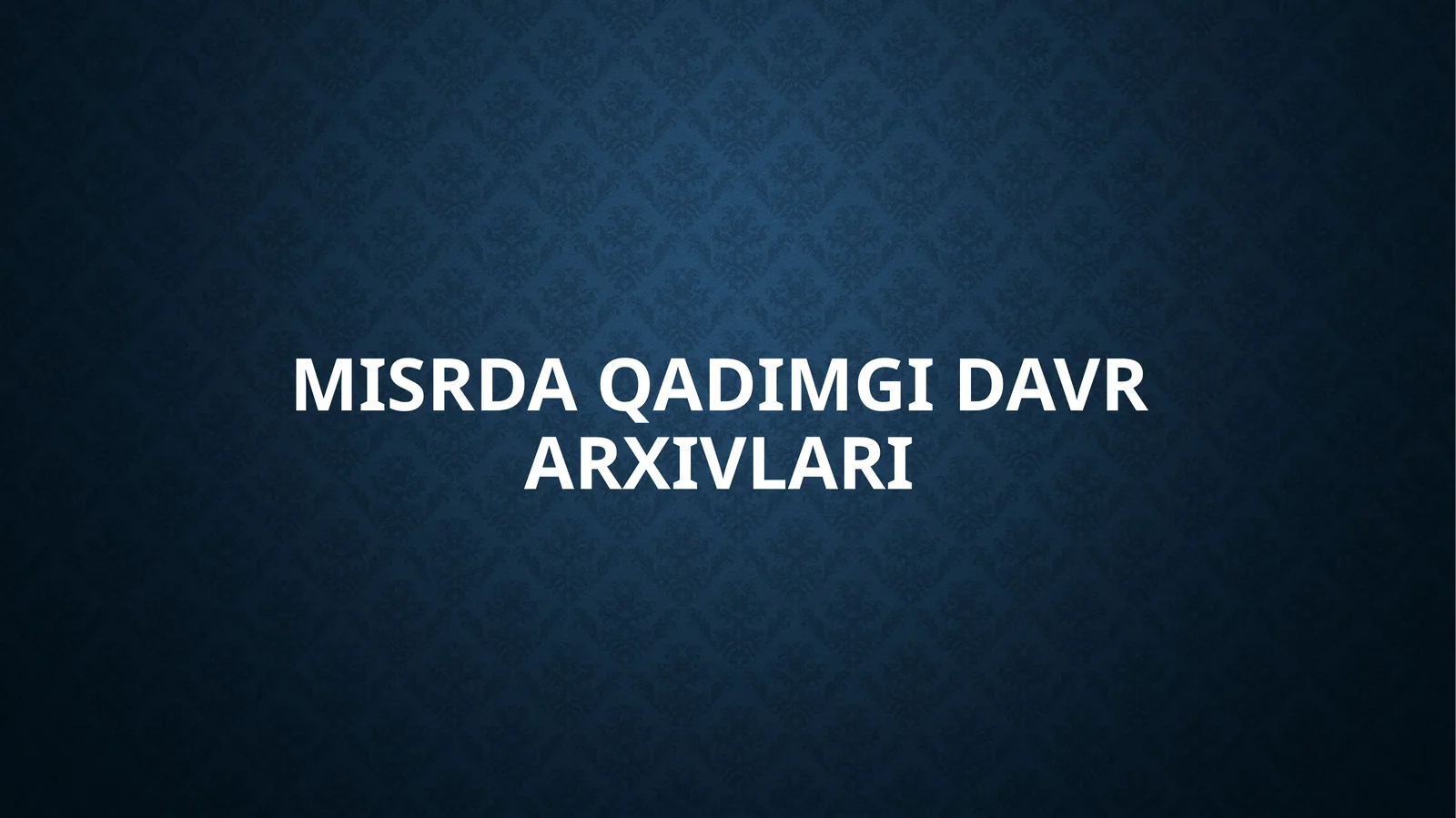 Misrda qadimgi davr arxivlari