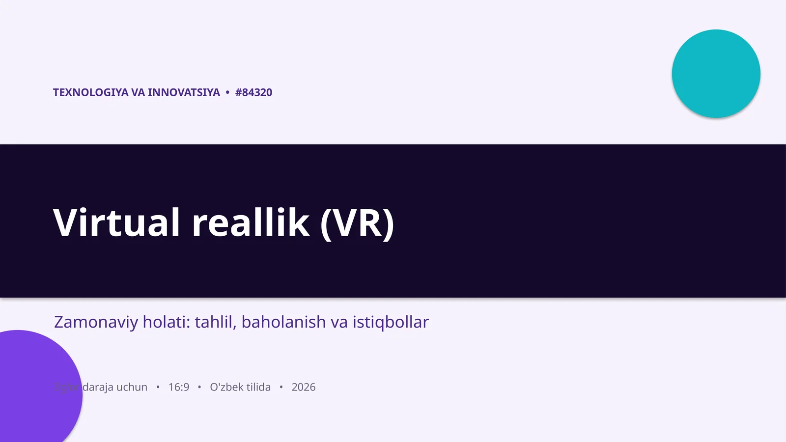 Virtual reallik (VR)