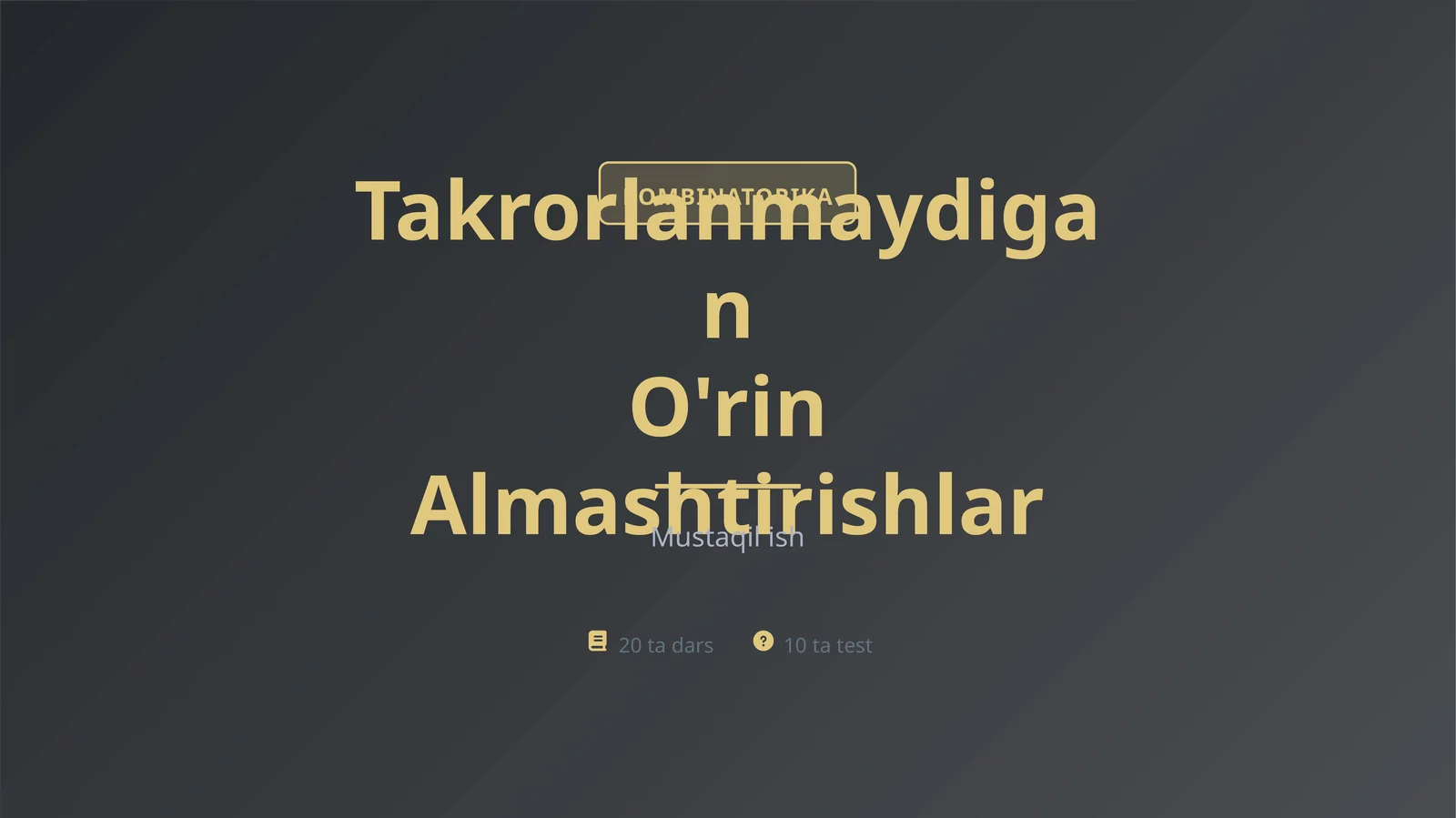 Takrorlanmaydigan oʻrin almashtirishlar