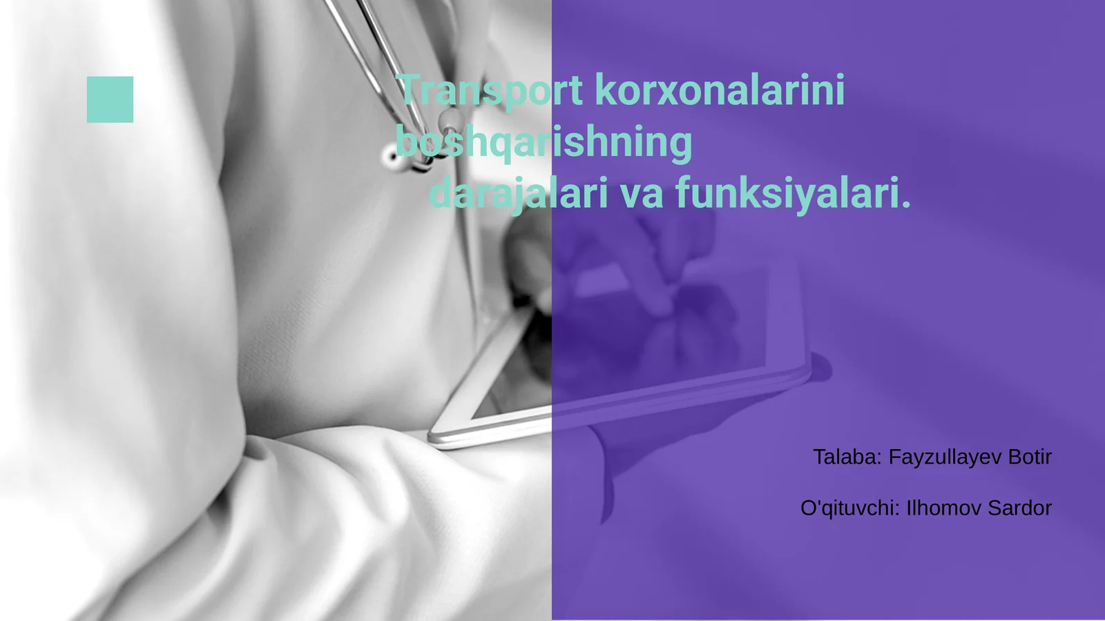 Transport korxonalarini boshqarishning darajalari va funksiyalari