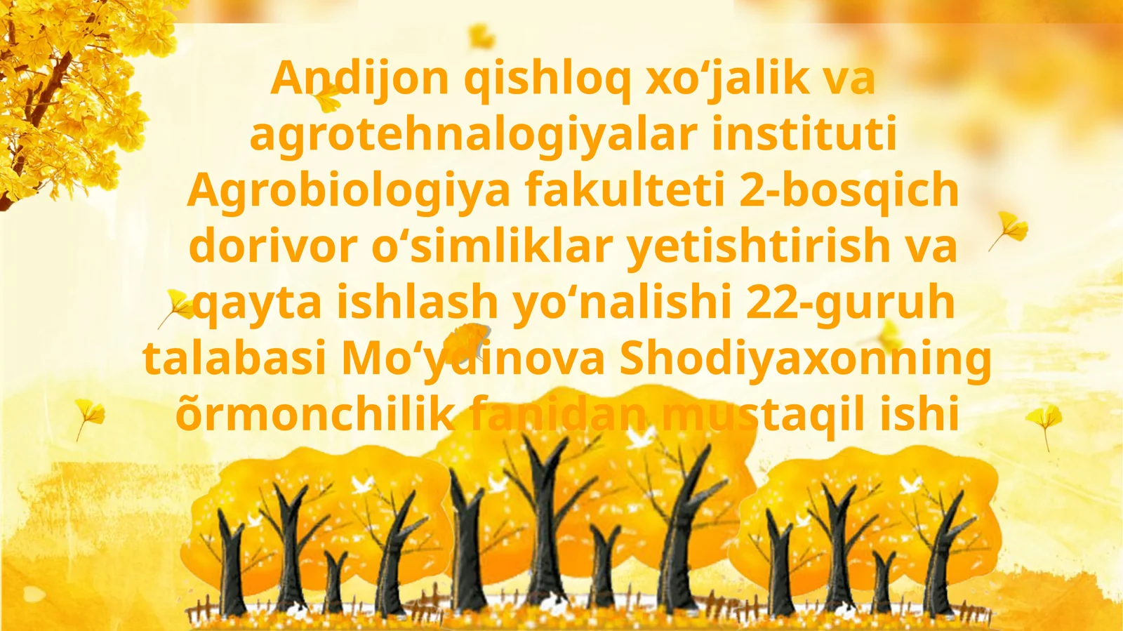 Shamolni o'rmonga ta'sirini o'rganish
