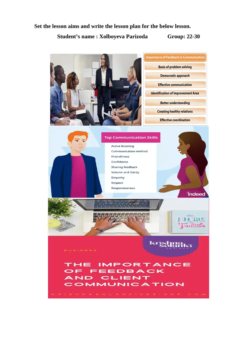 Client communication and feedback