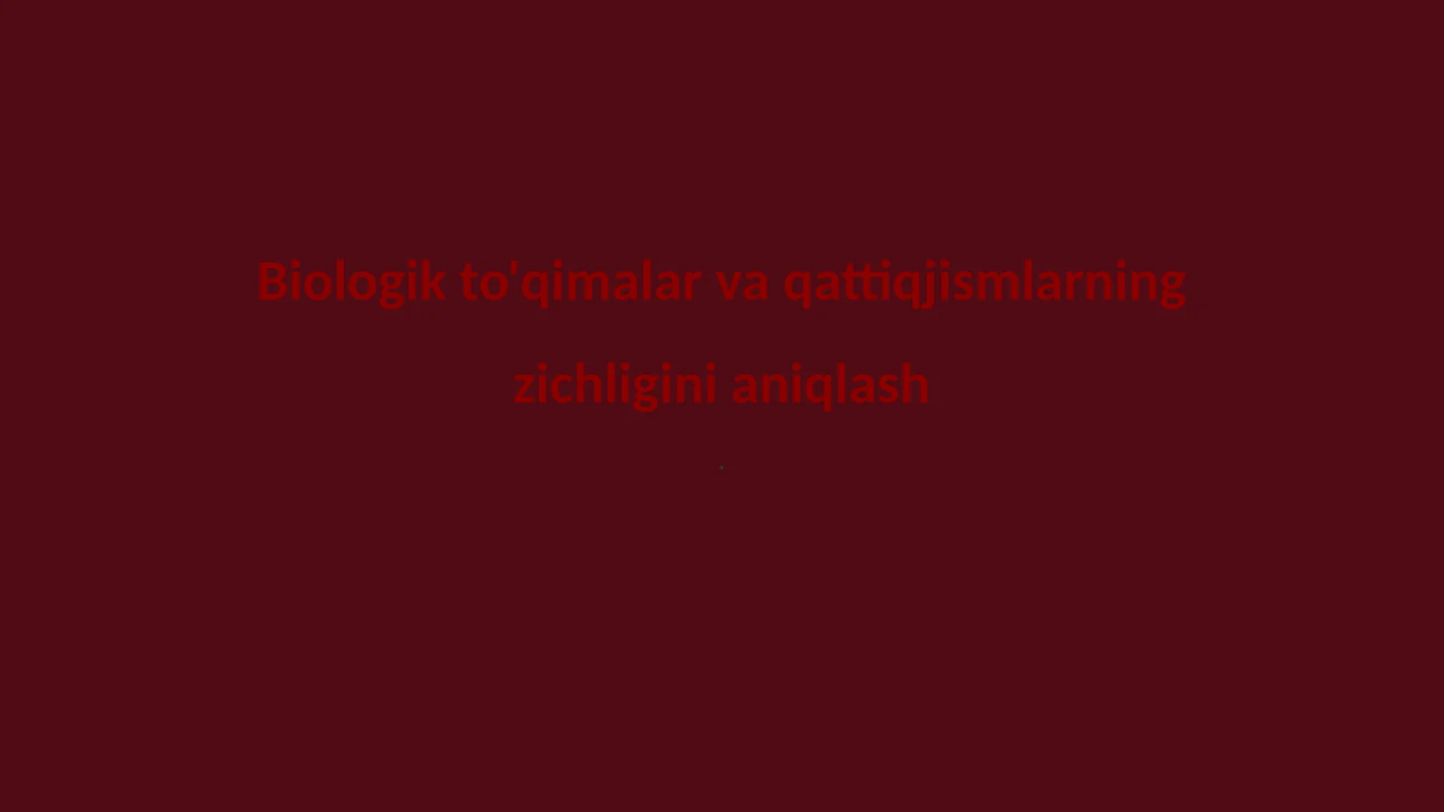 Biologik to'qimalar va qattiq jismlarning zichligini aniqlash