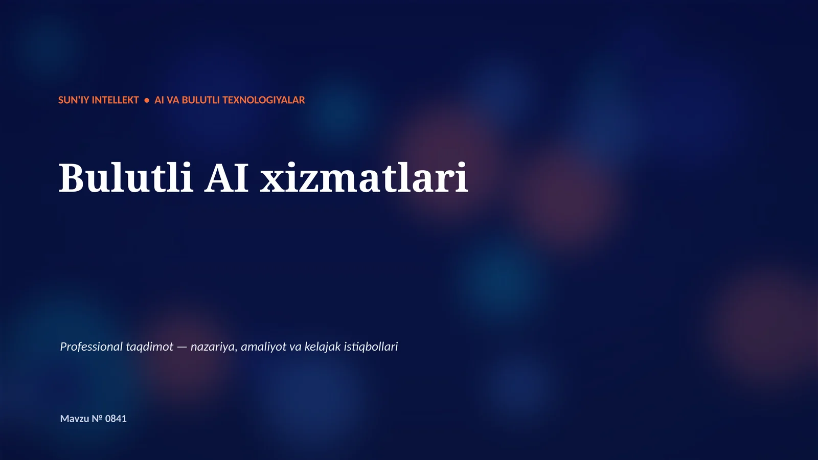 Bulutli AI xizmatlari