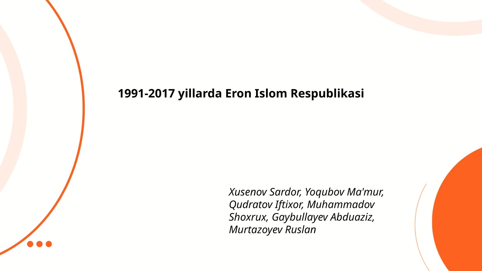 1991-2017 yillarda Eron Islom Respublikasi