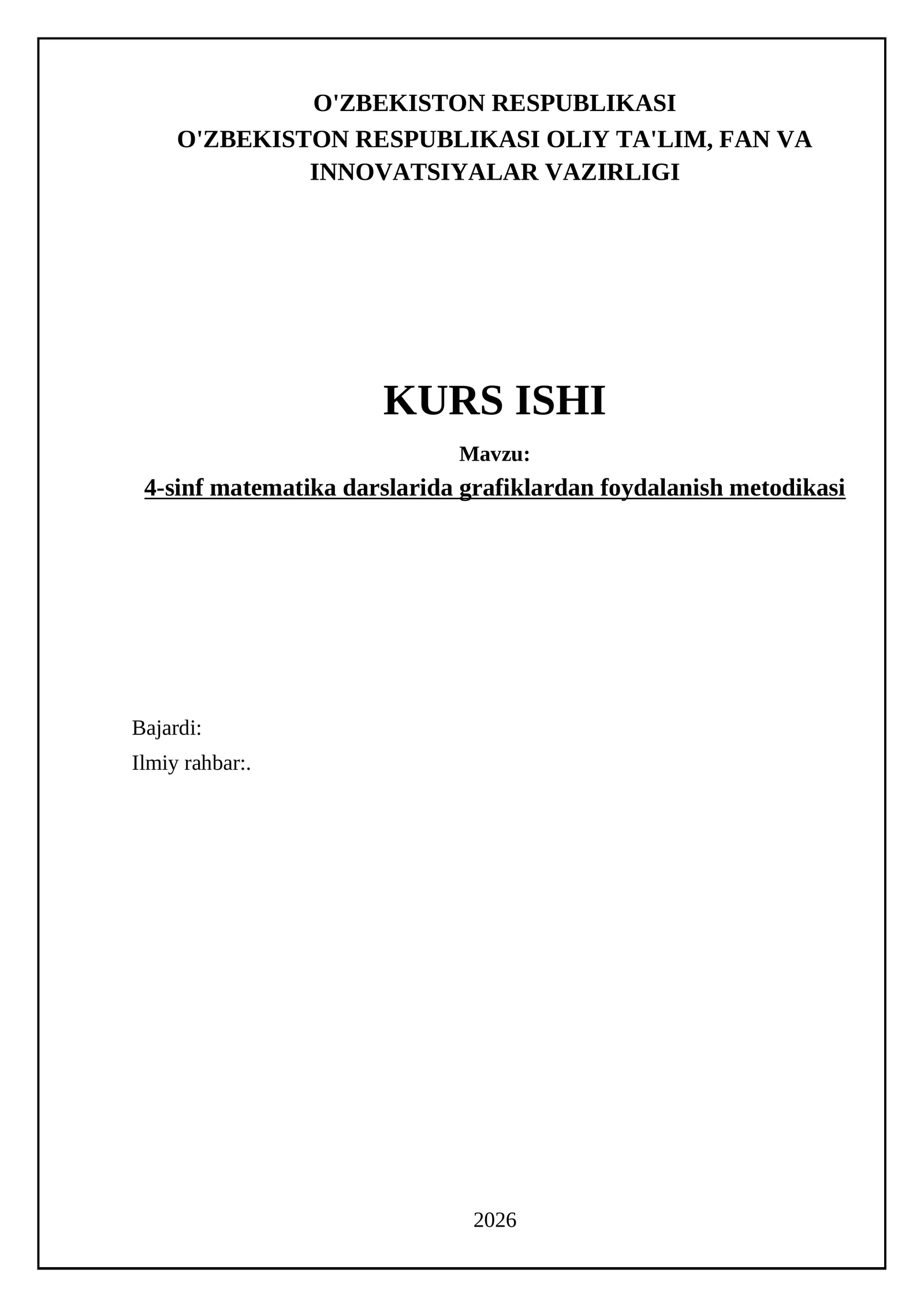 4-sinf matematika darslarida grafiklardan foydalanish metodikasi