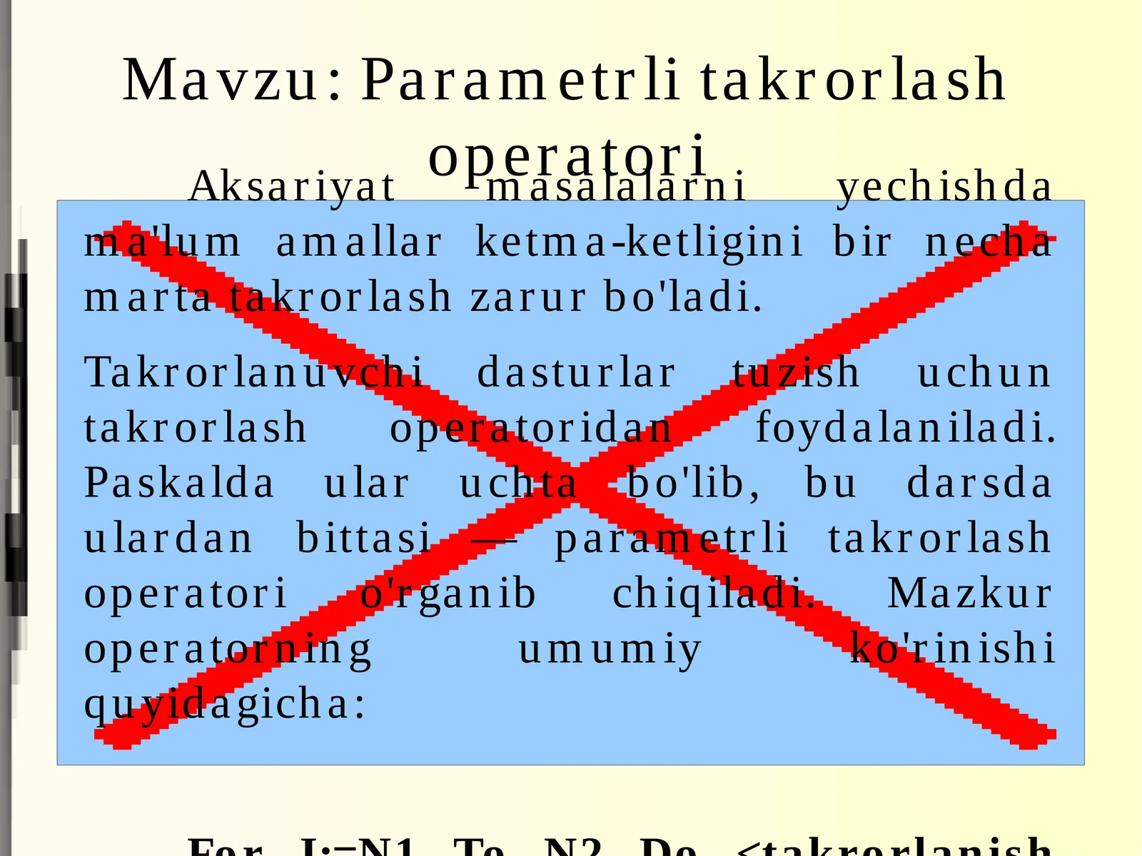 Parametrlitakrorlashoperatori