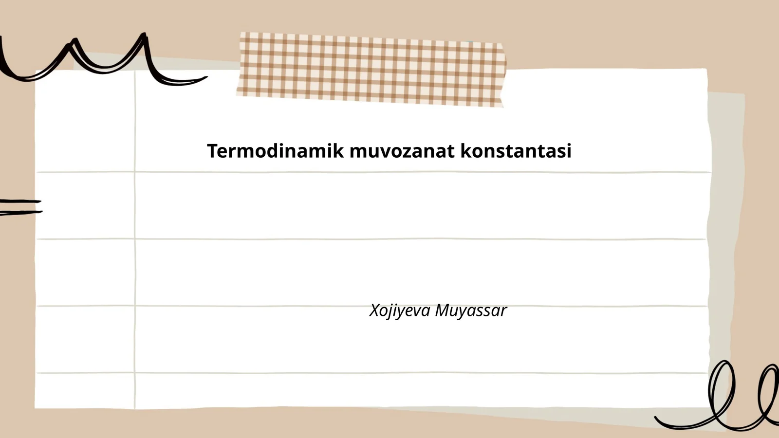 Termodinamik muvozanat konstantasi