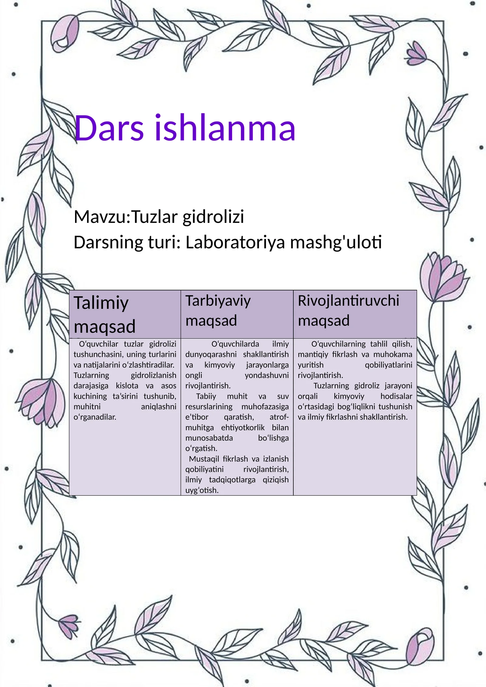 Tuzlar gidrolizi