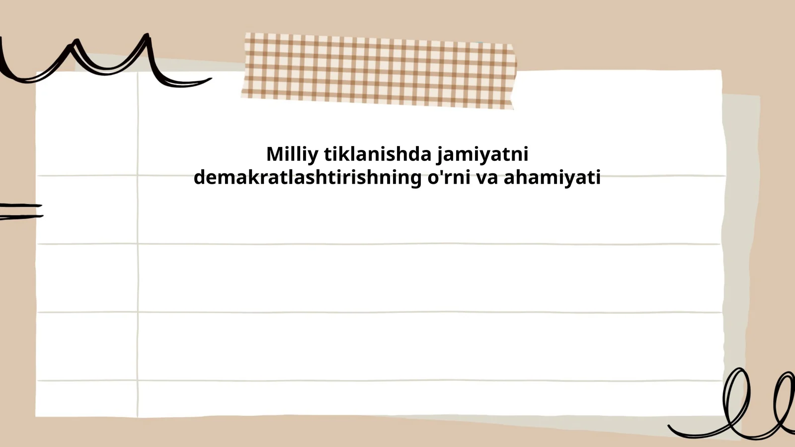Milliy tiklanishda jamiyatni demakratlashtirishning nazariy va falsafiy asoslari