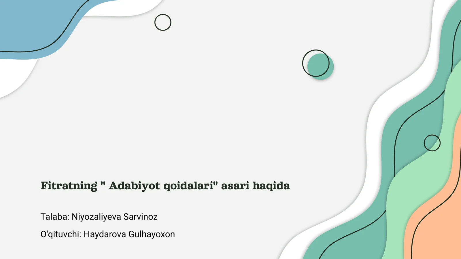 Fitratning "Adabiyot qoidalari"