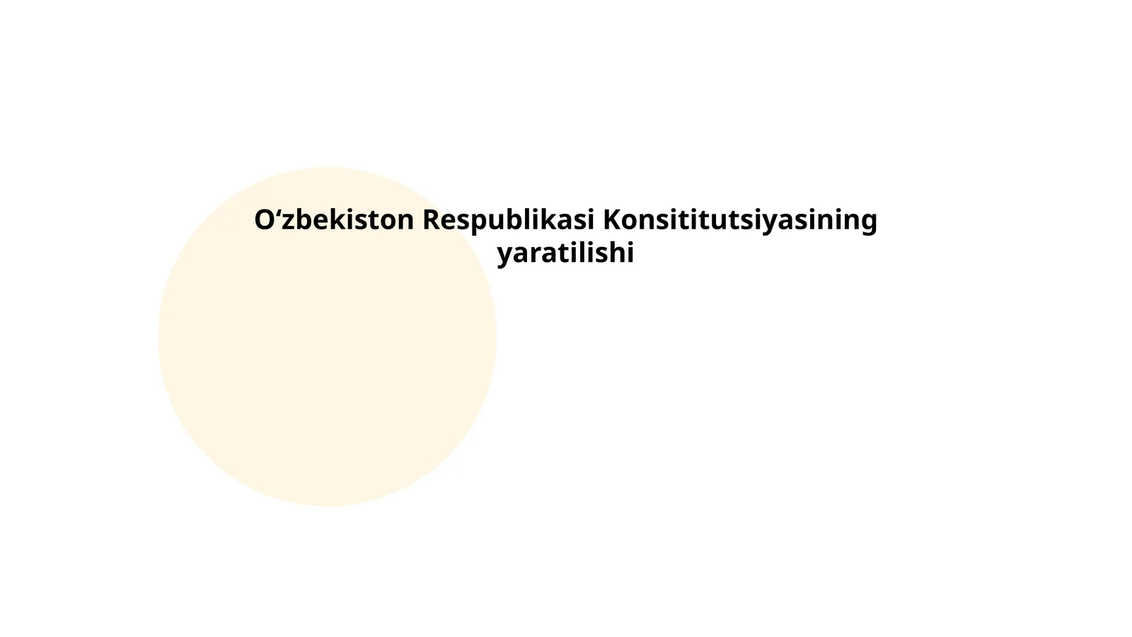 Oʻzbekiston Respublikasi Konsititutsiyasining yaratilishi