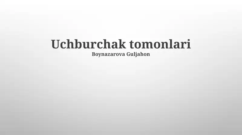 Uchburchak tomonlari