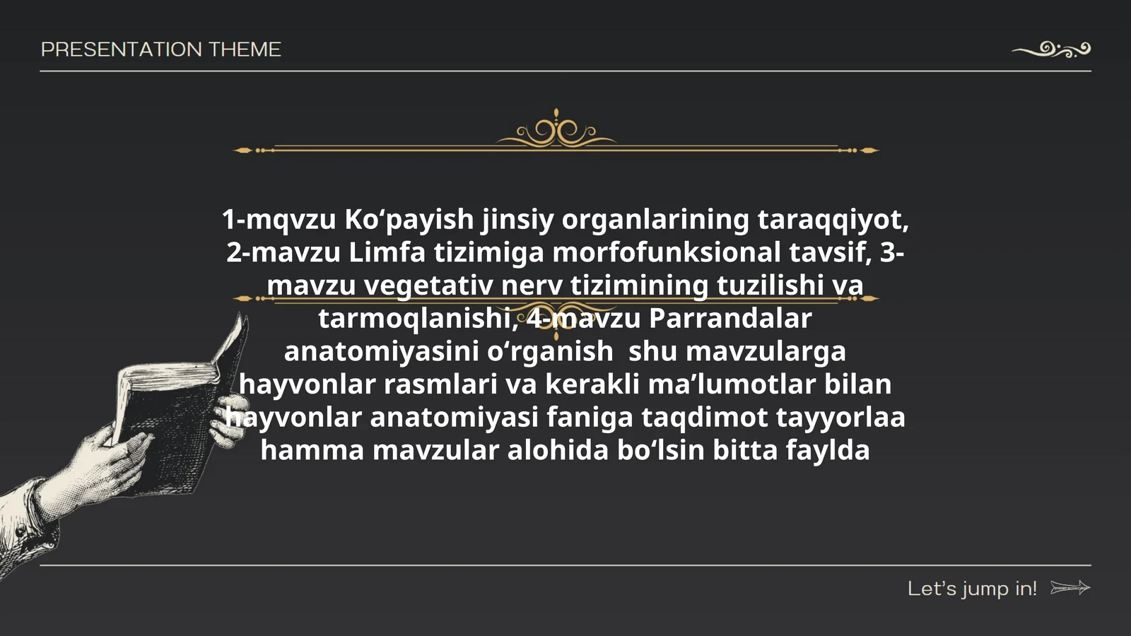 hayvonlar anatomiyasi faniga taqdimot