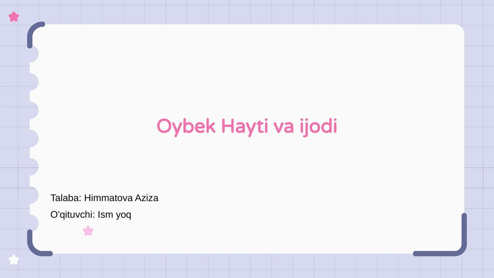 Oybek Hayti va ijodi