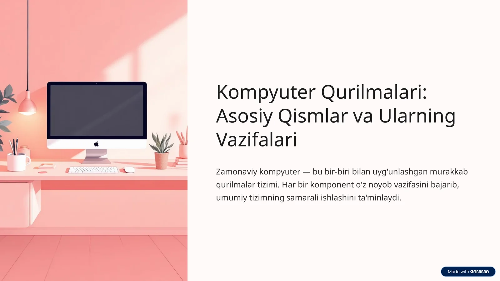 Kompyuter Qurilmalari: Asosiy Qismlar va Ularning Vazifalari