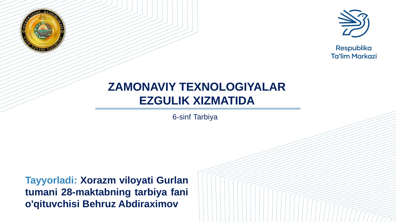 Zamonaviy texnologiyalar ezgulik xizmatida