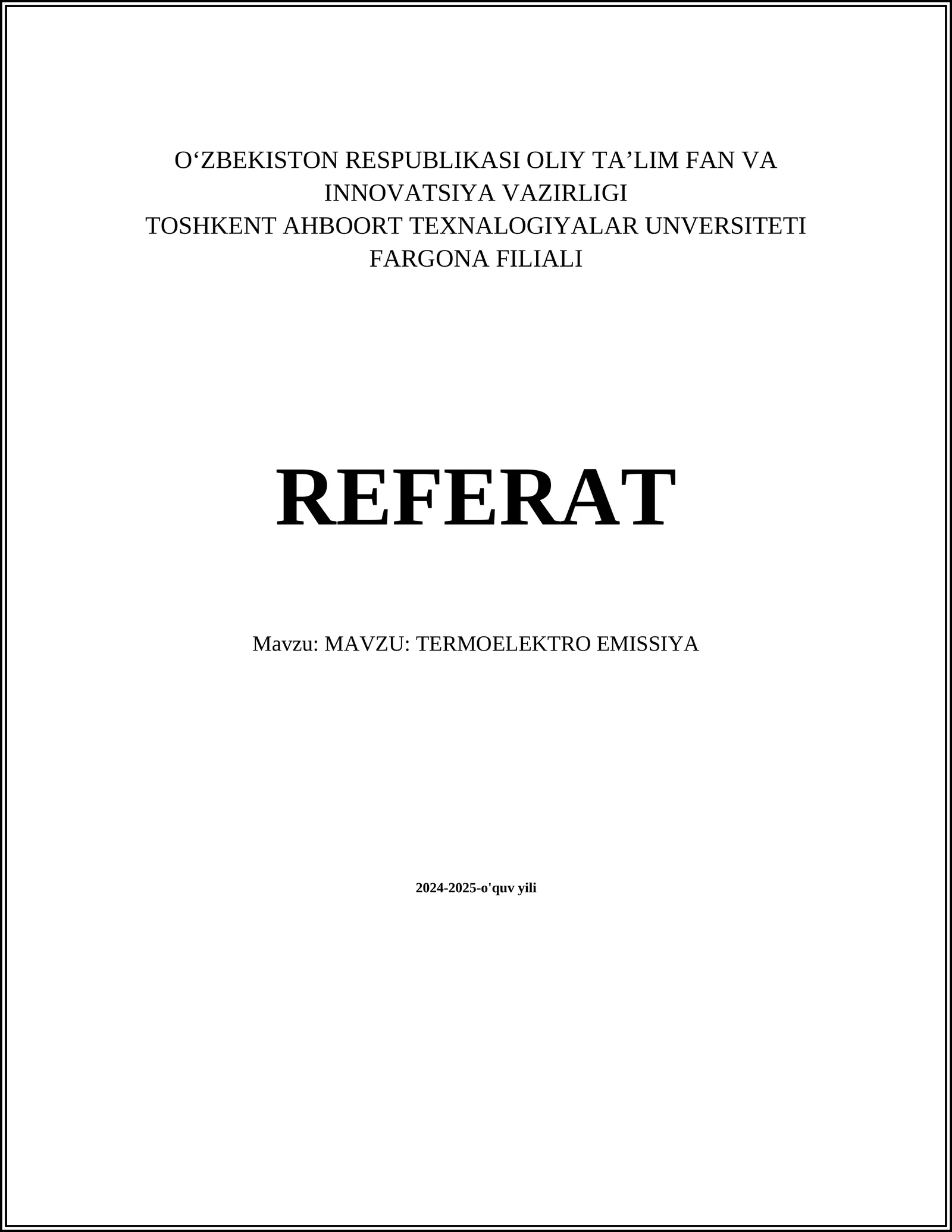 TERMOELEKTRO EMISSIYA