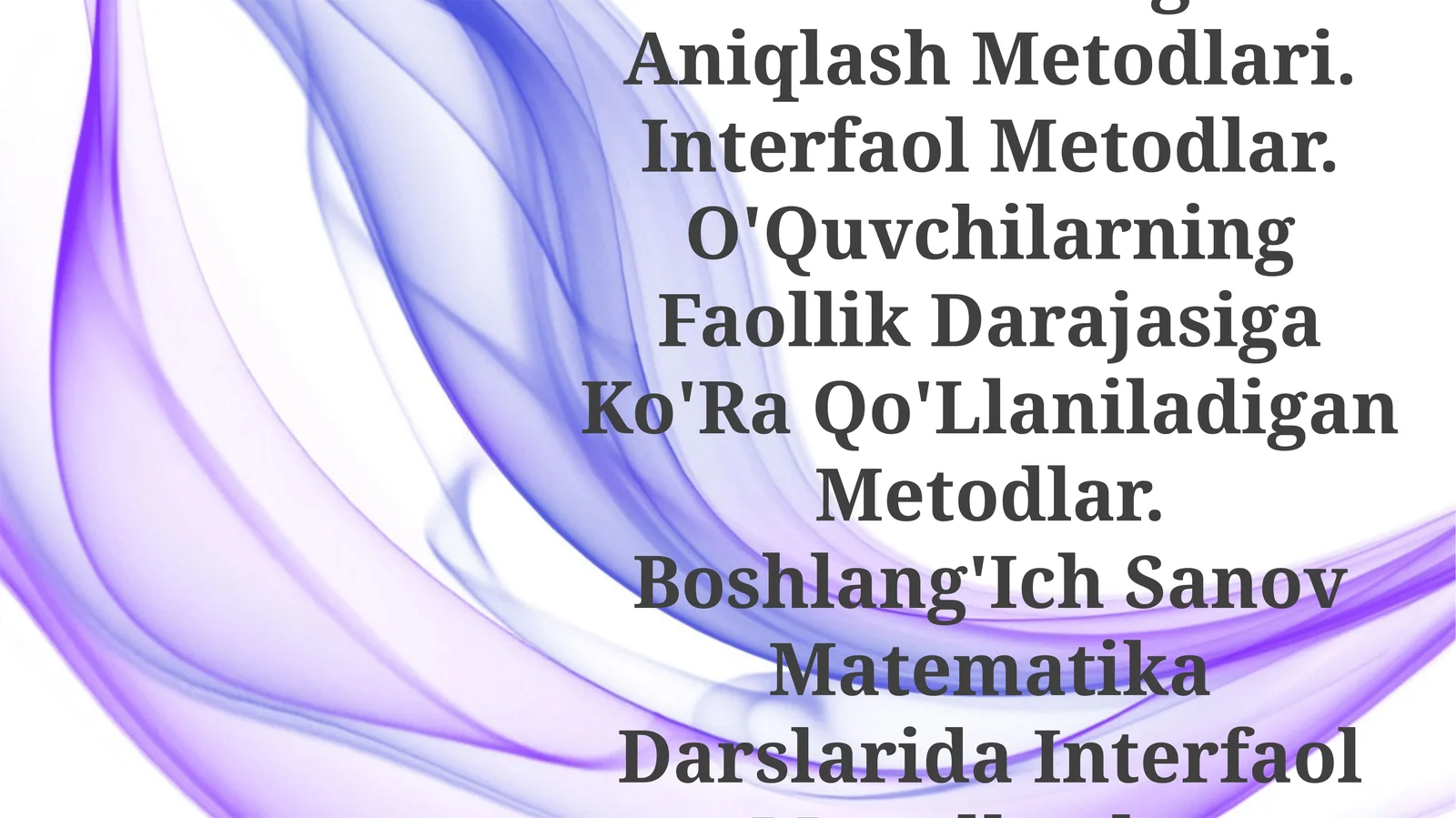 O'Qitishni Tashkil Qilishda Didaktik O'Yin Metodidan Foydalanish