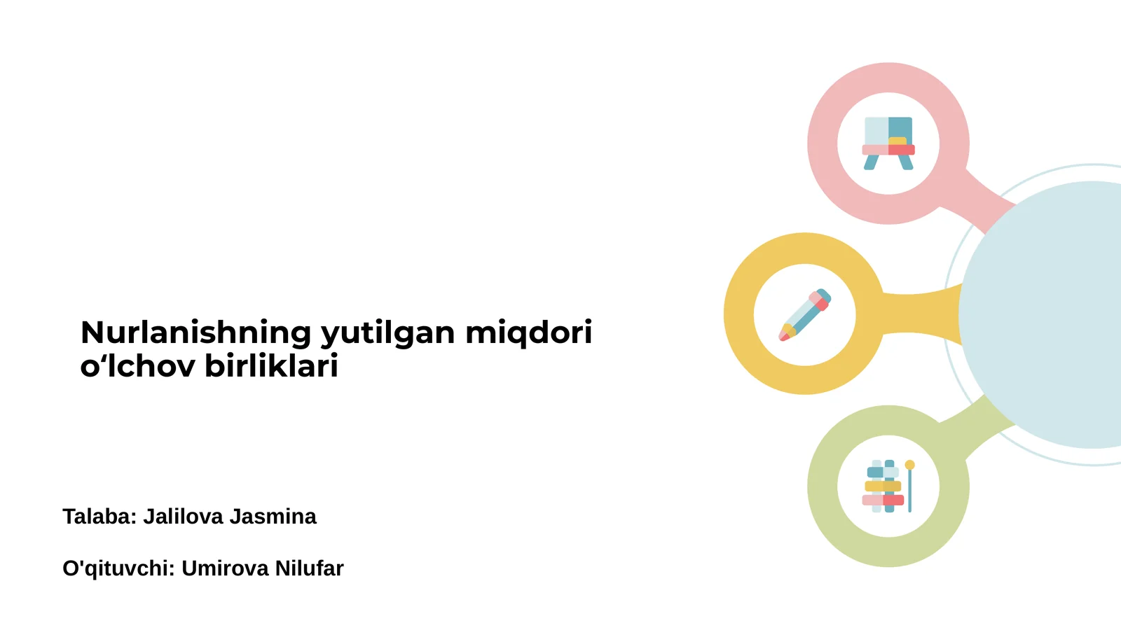 Nurlanishning yutilgan miqdori oʻlchov birliklari