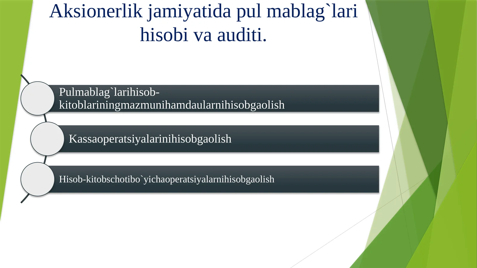Aksionerlik jamiyatida pul mablag'lari hisobi va auditi