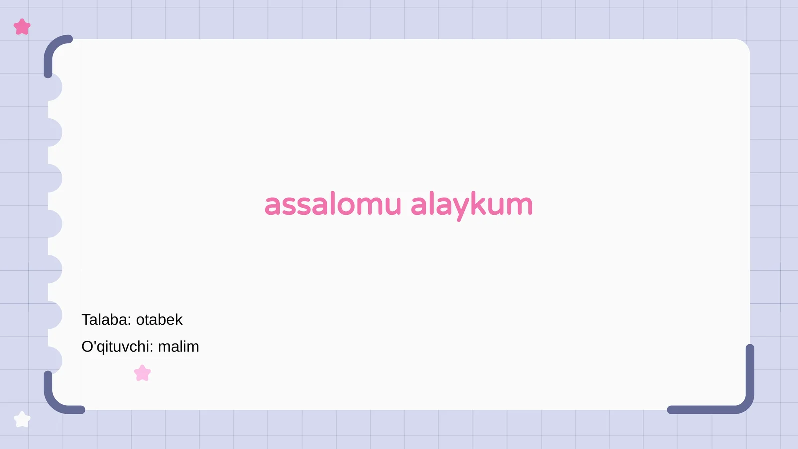 Assalomu alaykum