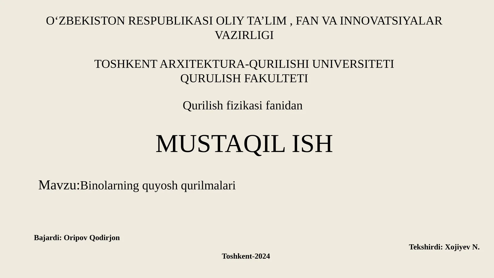 Binolarning quyosh qurilmalari