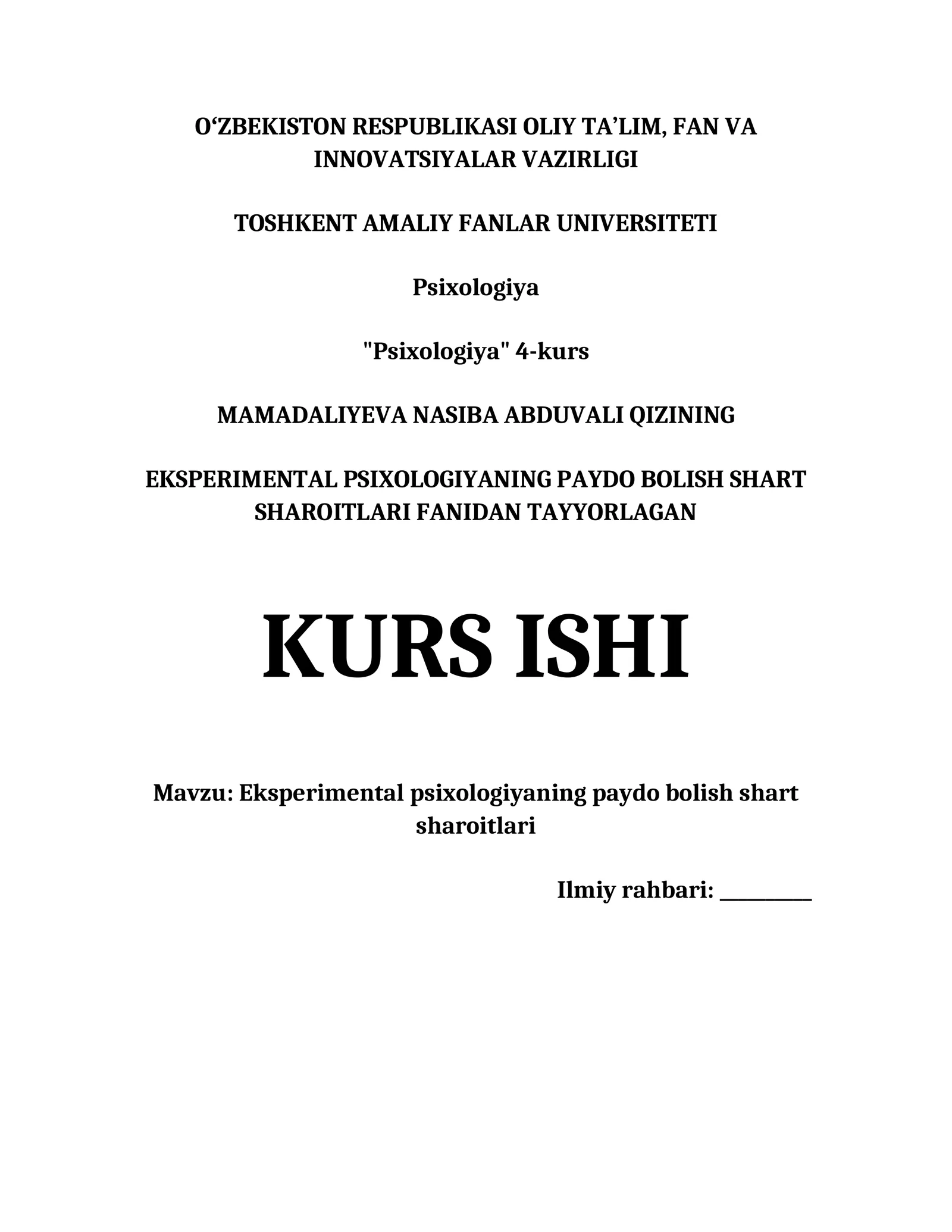 Eksperimental psixologiya