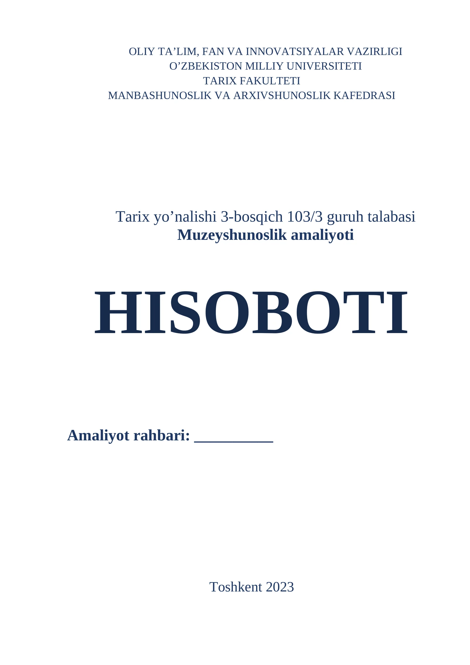 Muzeyshunoslik amaliyoti