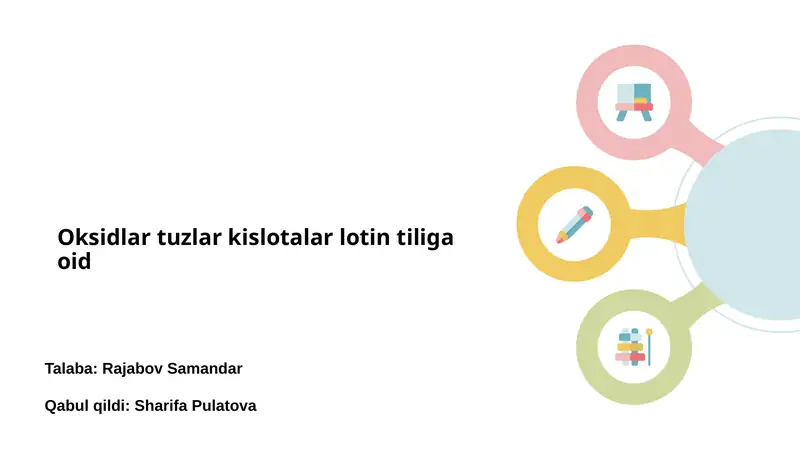 Oksidlar, tuzlar va kislotalarga kirish