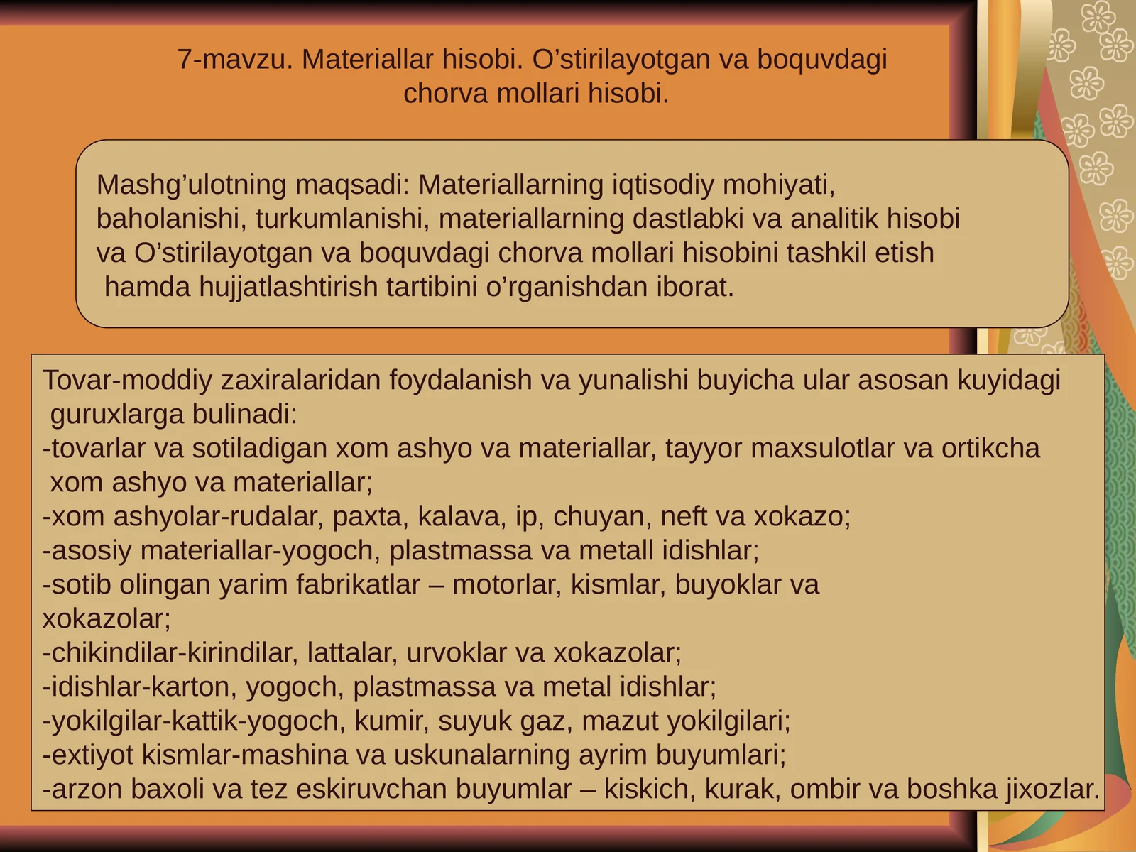 Materiallar hisobi