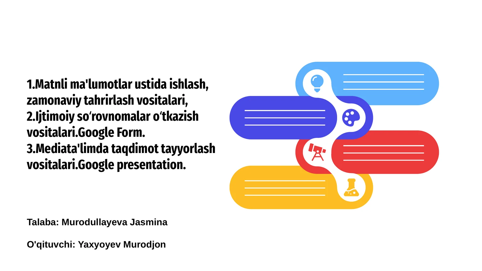 Ijtimoiy soʻrovnomalar oʻtkazish vositalari.Google Form