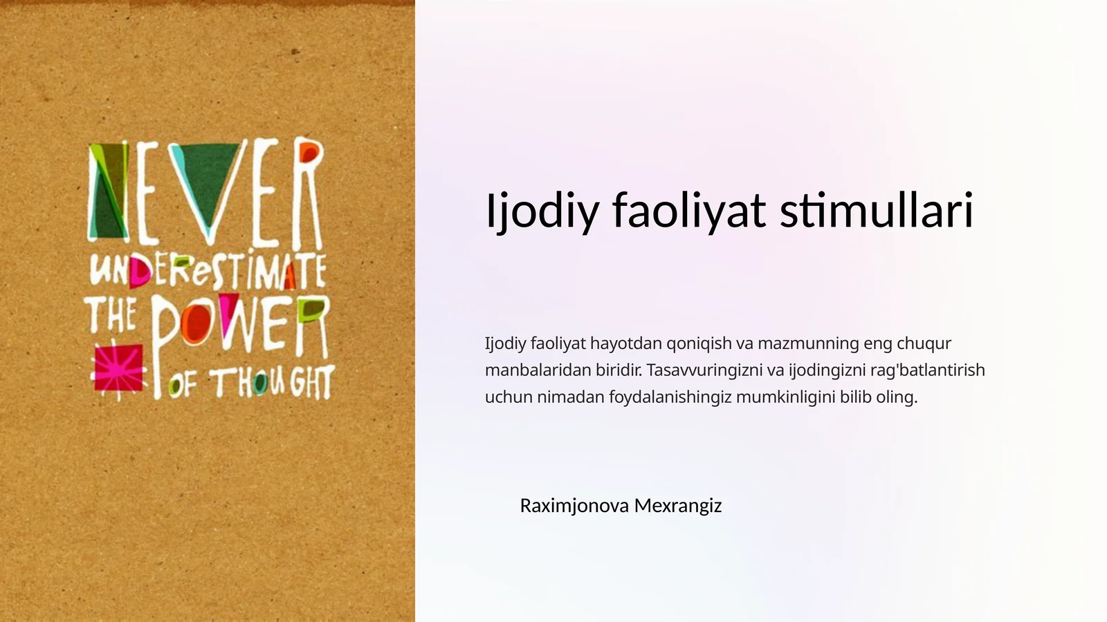 Ijodiyfaoliyatstimullari