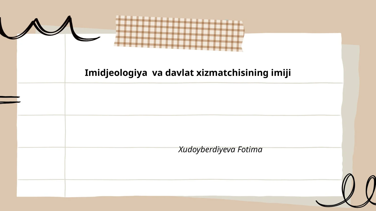 Imidjeologiya va davlat xizmatchisining imiji