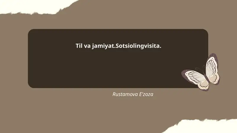 Til va jamiyat.Sotsiolingvisita