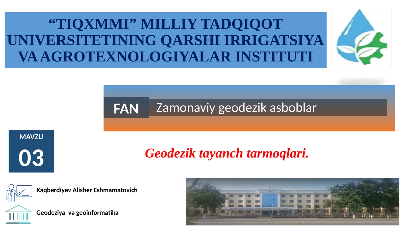 Zamonaviy geodezik asboblar