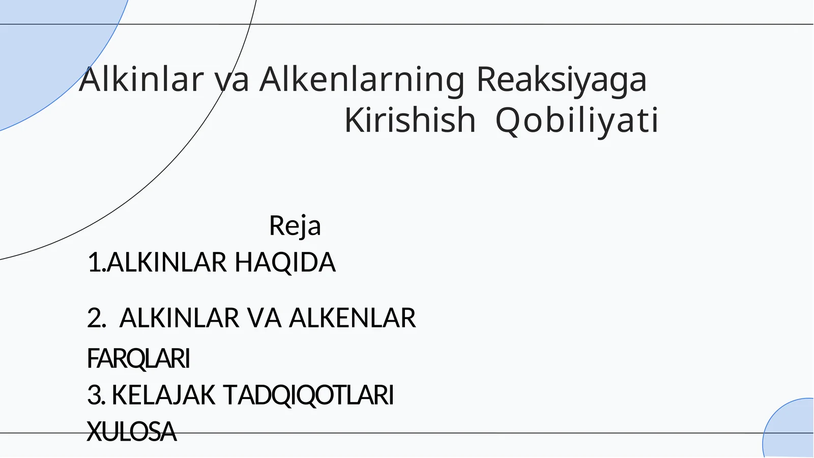 Alkinlar va Alkenlarning Reaksiyaga Kirishish Qobiliyati